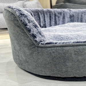 Fournitures pour animaux de compagnie vente en gros de haute qualité personnalisé fausse fourrure chaud confortable rond naturel en peluche multi-taille lit pour chien pour chats - Product Image 3