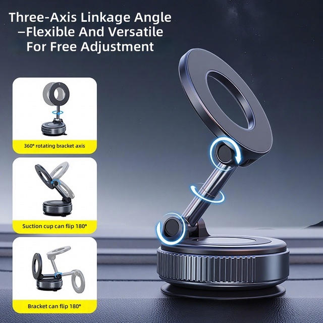 High Quality Magnetic Vacuum Phone Stand for Car Dashboard Windshield Mobile Phone Magnetic Suction Holder  for Desk Wall Mirror