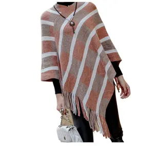 Professional supplier wholesale women winter stylish shawl scarves thickened knitted poncho shawl