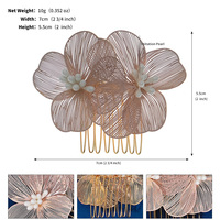 Miallo Legierung Blume Haarkamm Hochzeit Braut haar Zubehör handgemachte Seite Haar kämme Perlen Kopf bedeckungen Schmuck
