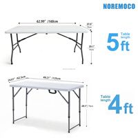 Table pliante légère en plastique, design moderne, idéale pour le camping, les barbecues, les repas en extérieur, les écoles, les parcs et les hôpitaux.