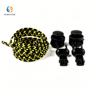 Lacci piatti in poliestere senza nodo con fermacorda in plastica, elastici e senza allacciatura per sneakers - Product Image 2