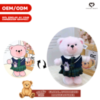 Teddy ISLAND ODM Mignon et Tendance Ours en Peluche Rembourrage en Coton Matière Polyester Unisexe Vert Foncé Accessoires Vestimentaires