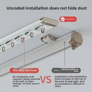 Rail de rideau moderne en alliage d'aluminium ultra-fin, écologique, à glissière silencieuse, fixation supérieure sans perçage, adhésif, <span class=keywords><strong>6m</strong></span> - Product Image 4