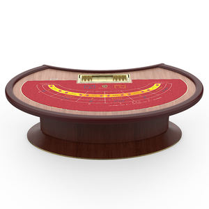 カスタムメイドのアンティーク木製高級プロ仕様オーバル型豪華カジノゲーム用バカラポーカーカードテーブル販売中 - Product Image 1