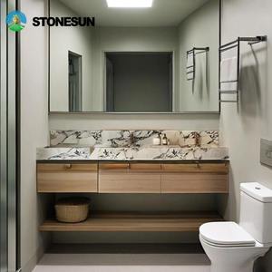 Мраморная раковина StoneSun Calacatta Viola для ванной комнаты, настенная, прямоугольная, для декора туалетной комнаты - Product Image 2