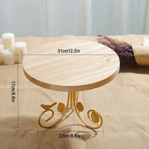 Soporte de pastel recién llegado con acabado de madera de alta calidad para decoración del hogar y usos ocasionales Con pedestal de madera - Product Image 1