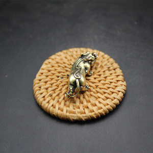 Brass Pixiu Figurine <b>Small</b> Vintage Feng Shui Desk <b>Ornament</b> For Office Study Decor - Product Image 4
