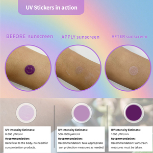 Pegatinas <span class=keywords><strong>de</strong></span> <span class=keywords><strong>tatuajes</strong></span> temporales personalizadas al por mayor con prueba UV, cambio <span class=keywords><strong>de</strong></span> <span class=keywords><strong>color</strong></span>, tipos <span class=keywords><strong>de</strong></span> patrones variados, recordatorio <span class=keywords><strong>de</strong></span> protección solar para reponer. - Product Image 4
