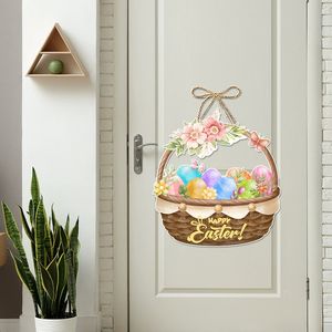 Guirlande de décoration de Pâques, porte-panier en papier, décoration de lapin, pendentif, fournitures de fête - Product Image 5
