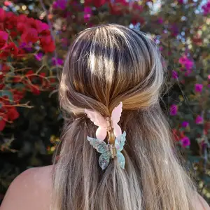 INSファッションヘアカスタムアクセサリーヘアクロースタイルアセテートプリティバタフライヘアクリップクロー