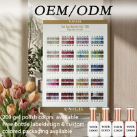 UNIGEL – Kit de vernis à ongles liquide UV magnétique effet œil de chat, 200 couleurs, haute pigmentation, pailleté et mat, pour salon, OEM, ODM, vente en gros, personnalisé