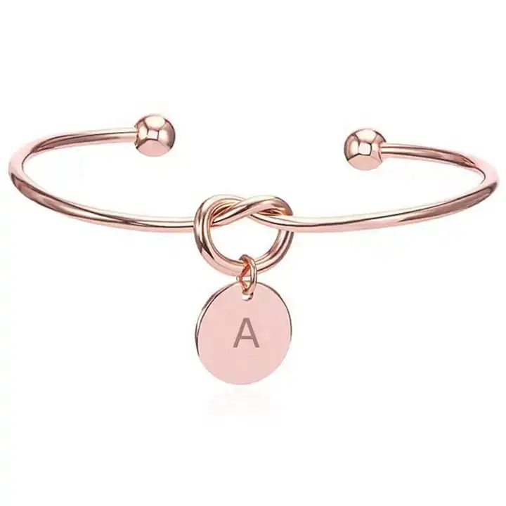 Letter M Charm Bangle Bracelet