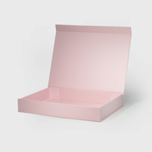 Boîtes roses extra plates A3 44*32*7cm avec logo, boîte en carton avec couvercle à fermeture magnétique - Product Image 4