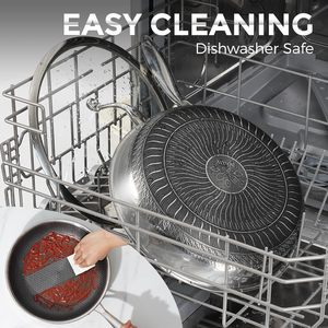 20/24/26/28/30/32cm không dính lai 304 triply thép không gỉ tổ ong chảo với kính nắp sartenes acero inoxidable - Product Image 6