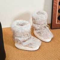 Bottes d'hiver mi-montantes douillettes pour femmes 2026 – Style européen et américain, dessus en daim, chaudes et épaisses, en peluche, décontractées, pour la neige