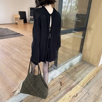 Pull en tricot simple à porter devant et derrière, avec lacets, style automne, cardigan ample et décontracté, 100% coton