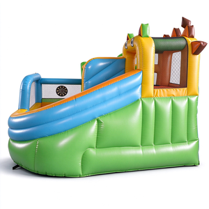 Château gonflable imperméable en PVC, château gonflable dinosaure avec toboggan, jouet <span class=keywords><strong>de</strong></span> jeu pour enfants en plein air - Product Image 4