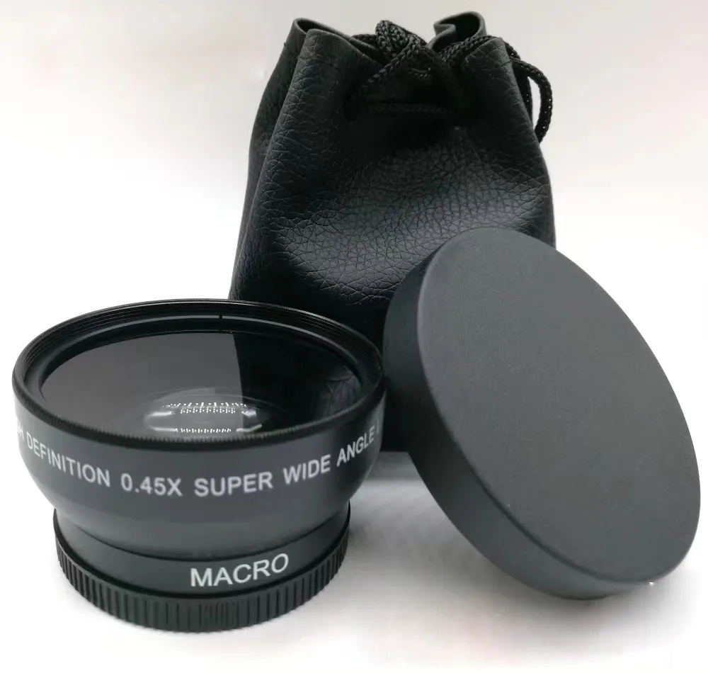 Obiettivo grandangolare 58MM 0.45x HD con sostituzione obiettivo Macro per fotocamera Canon Nikon Sony Pentax 58MM