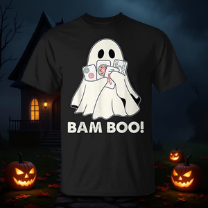 T-shirt Mahjong fantôme d'Halloween Bam Boo pour femme, chemise de jeu de costume - Product Image 3