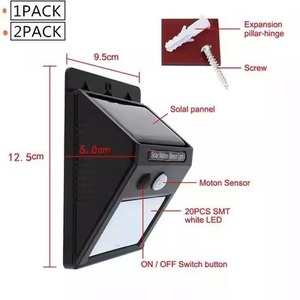 Hiện đại IP44 không thấm nước ngoài trời đèn tường với nguồn ánh sáng dẫn không dây năng lượng mặt trời an ninh đèn cảm biến chuyển động năng lượng mặt trời đèn tường - Product Image 5