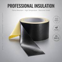 Ruban en tissu acétate noir personnalisé, ignifuge, sans halogène, pour l'isolation des faisceaux de câbles