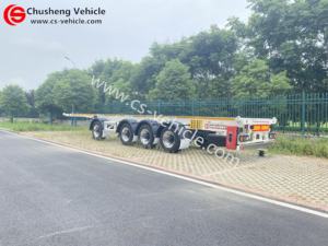 Заводская цена, 3-осный полуприцеп-скелет для 20-футовых и 40-футовых контейнеров - Product Image 5