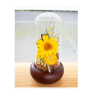 Arreglo de girasol hecho a mano, flores artificiales decorativas preservadas, plantas