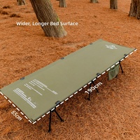 Lit de camp pliant Mountainhiker, double usage (hauteur réglable), pour camping en extérieur et sieste, en tissu Oxford portable