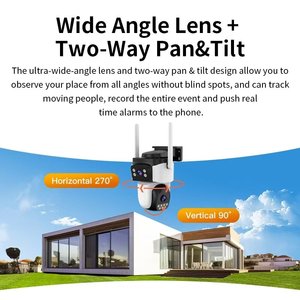 كاميرا مراقبة أمنية واي فاي ثنائية العدسة بتقنية PTZ بدقة 8 ميجابكسل وزاوية واسعة مع إضاءة مزدوجة للرؤية الليلية وكشف الحركة وتتبع تلقائي - Product Image 5