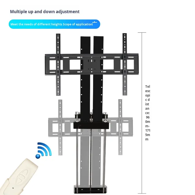 60-100 Inch Full-Screen Motorized Electric Motion TV Flat Hidden Cabinet-Type Steel Smart Lift Stand RoHS Certified VESA
