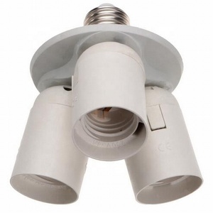 3 en 1 enchufe <span class=keywords><strong>E27</strong></span> tipo <span class=keywords><strong>Color</strong></span> blanco <span class=keywords><strong>E27</strong></span> a 3E27 bombillas Base enchufe adaptador bombilla Base portalámparas - Product Image 1