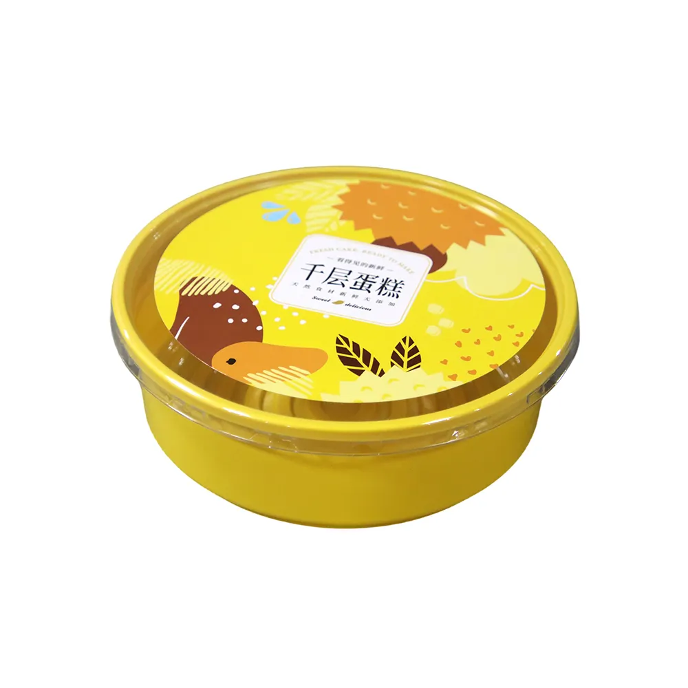 Kundenspezifisches Design PET-Kunststoff-Verpackungsbox für Eiscreme Joghurt Mousse Becher Pudding Kuchen Backwaren