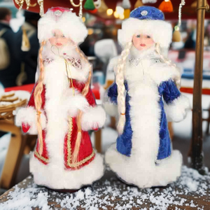 Muñeca Eléctrica Rusa, Juguete Musical de la Doncella de las Nieves y Papá Noel, Adornos Navideños para Decoración Festiva del Hogar - Product Image 3
