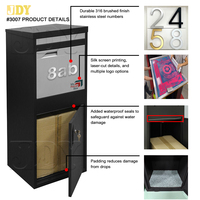 Boîte aux lettres en acier de jardin extérieur JDY Boîte de livraison de colis revêtue de poudre avec application de poste à domicile