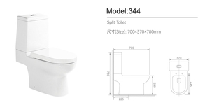 WC en céramique à deux pièces de style européen, à chasse d'eau double, à poser au sol, pour hôtels - Disponible en siphon en P et en S - Product Image 6