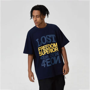 T-shirts en polyester surdimensionnés à épaules tombantes de haute qualité, imprimés sur mesure - Product Image 2