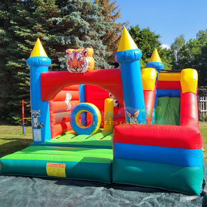 Outdoor party jumpers commercial bounce <b>house</b> combo slide <b>inflatable</b> tiger bouncy castle - Product Image 2