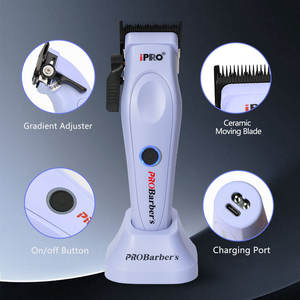 IPro s1090 पेशेवर बाल क्लिपर डीसी ब्लेड 7500 आरपीएम 2500mah usb इलेक्ट्रिक बार्बर क्लिपर बेस हेयरड्रेसिंग मशीनों के साथ - Product Image 3