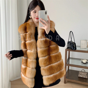 <span class=keywords><strong>Gilet</strong></span> en fourrure de renard pour femme, longueur 65 cm, coupe ajustée, en fourrure de renard <span class=keywords><strong>doré</strong></span> entière, idéal pour jeune <span class=keywords><strong>fille</strong></span>, simple, automne-hiver - Product Image 5