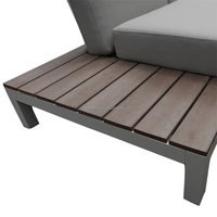 Joye Leisure OEM ODM Ensembles de canapés d'extérieur en aluminium en forme de L avec table d'appoint pour hôtel, appartement, villa, design contemporain, 5 places