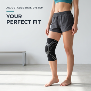 Rodillera de compresión ajustable con soporte para <span class=keywords><strong>la</strong></span> rótula, tejido transpirable, para baloncesto y voleibol, con logo personalizado - Product Image 5