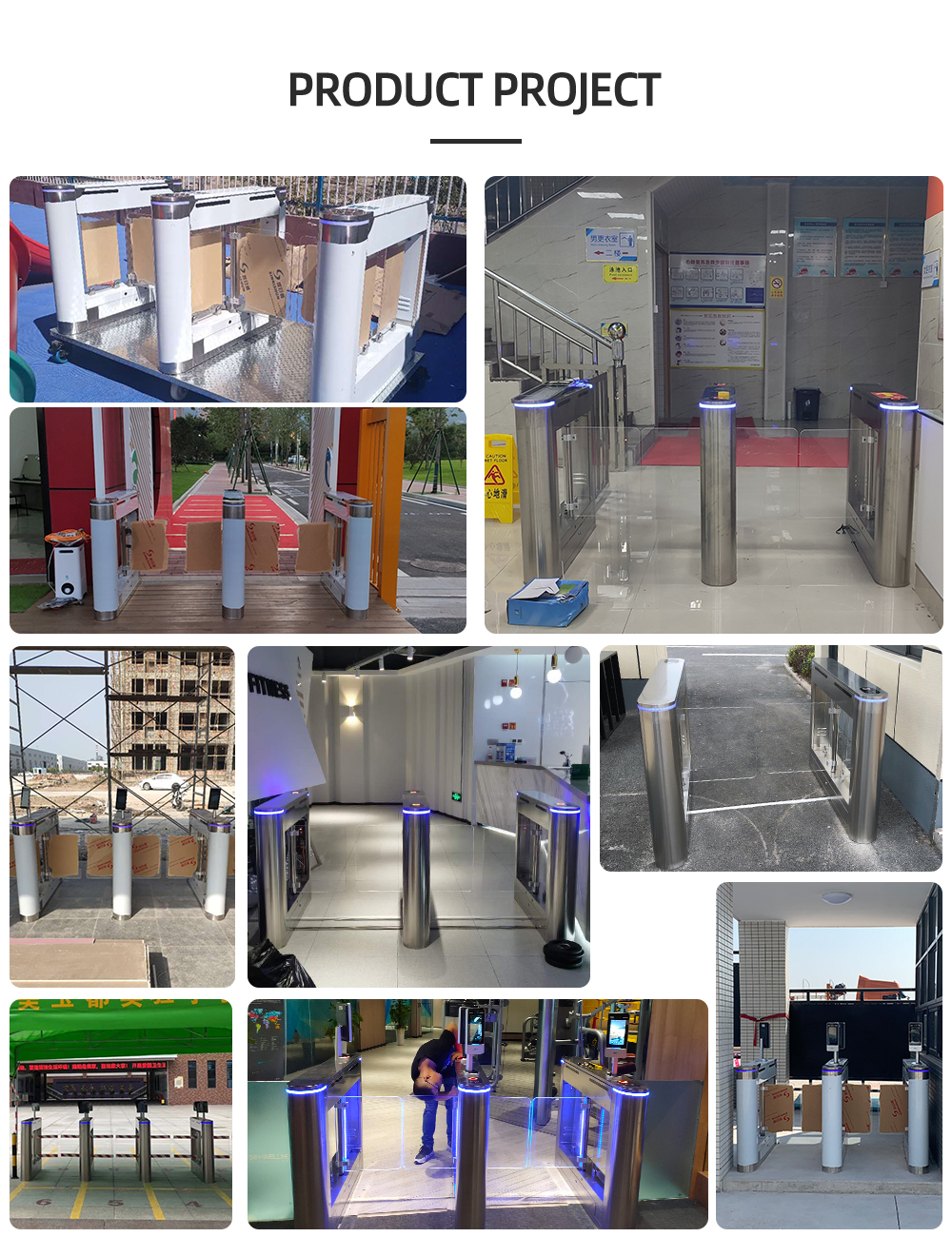 Custom Single Electronic Turnstile Gates Auto Servo Motor Construction Site Turnstiles