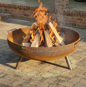 Brasero rustique en acier <span class=keywords><strong>Corten</strong></span>, pour patios européens, personnalisable pour brûler du bois - Product Image 1