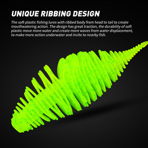 Leurre flottant aux crevettes aux algues 8cm queue d'aiguille souple 5-Pack Bass Walleye Pêche en mer - Product Image 3