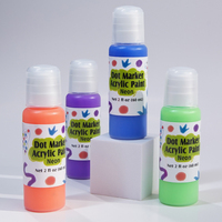 Set de peinture acrylique néon 60ml 4 stylos de couleur dans une boîte à fenêtre Support polyvalent pour la peinture sur papier toile