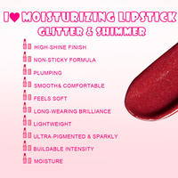 Rouge à lèvres hydratant végétalien minéral scintillant, fini ultra-brillant, non collant, repulpant, couleur ultra-pigmentée modulable, tendance