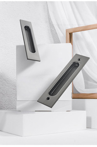 Laci memanjang hitam Handel tersembunyi tersembunyi tarikan tersembunyi untuk lemari dapur lemari rias kenop pintu geser - Product Image 6
