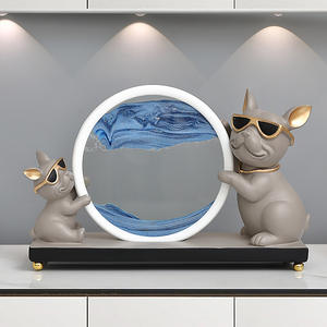 Estatua de Resina con Diseño de Bulldog y <span class=keywords><strong>Arena</strong></span> Fluida, Decoración de Escritorio, Arte Cinético, Regalo Personalizado OEM, Venta al Por Mayor - Product Image 3