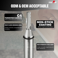 Tideway CNC Outils de fraisage à 4 cannelures en carbure de tungstène, forets longs OEM, queue de 1/2 et 1/4 pouce pour le travail du bois